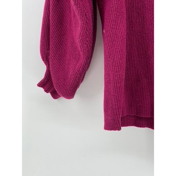 Women's Burgundy Soft Knit Mock-Neck Long Sleeve Pullover Sweater SZ M - Picture 9 of 10
